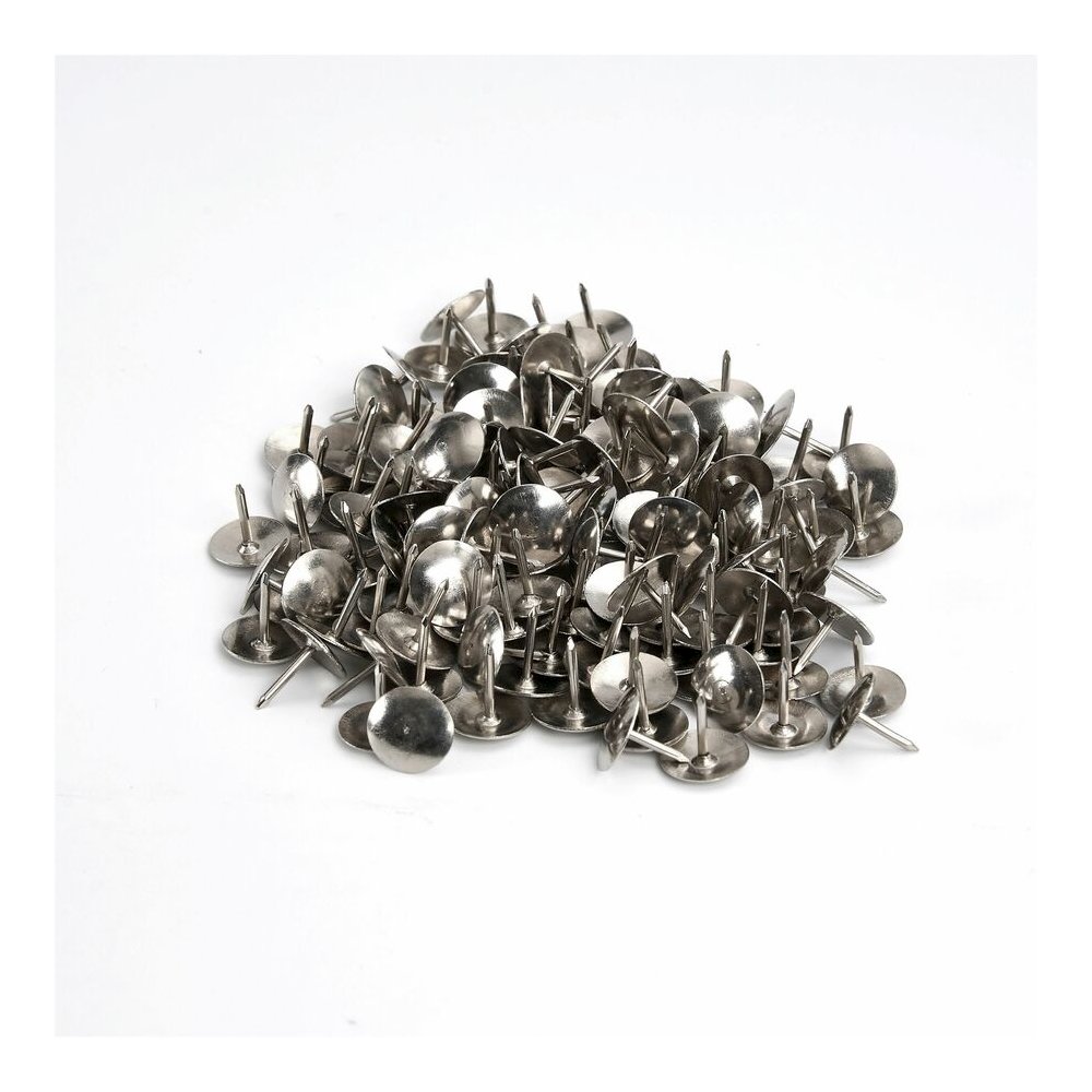 Lorell 5/16" Long Thumb Tacks - 0.31" Shank - 0.37" Head - for Schedule, Wall - Silver - Nickel Plated Steel - 100/Pack - 10 / Box. Picture 7