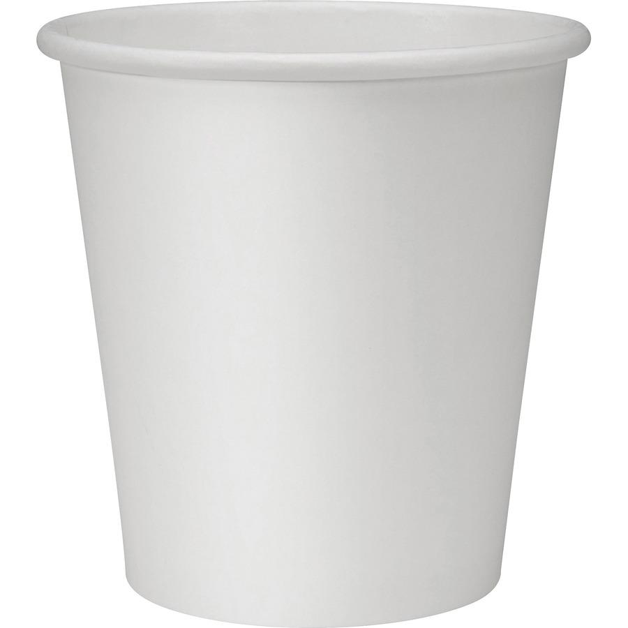 Genuine Joe 10 oz Disposable Hot Cups - 10 fl oz - White - Polyurethane - Hot Drink, Beverage - 50/Pack - 5 / Bundle. Picture 9