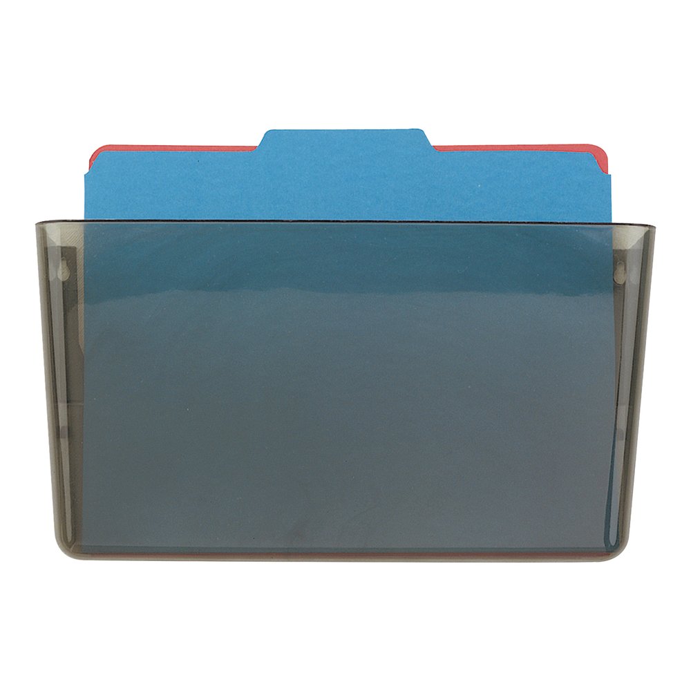 Officemate Mountable Wall File - 7" Height x 13" Width x 4.12" Depth - Smoke - Plastic - 4 / Carton. Picture 10