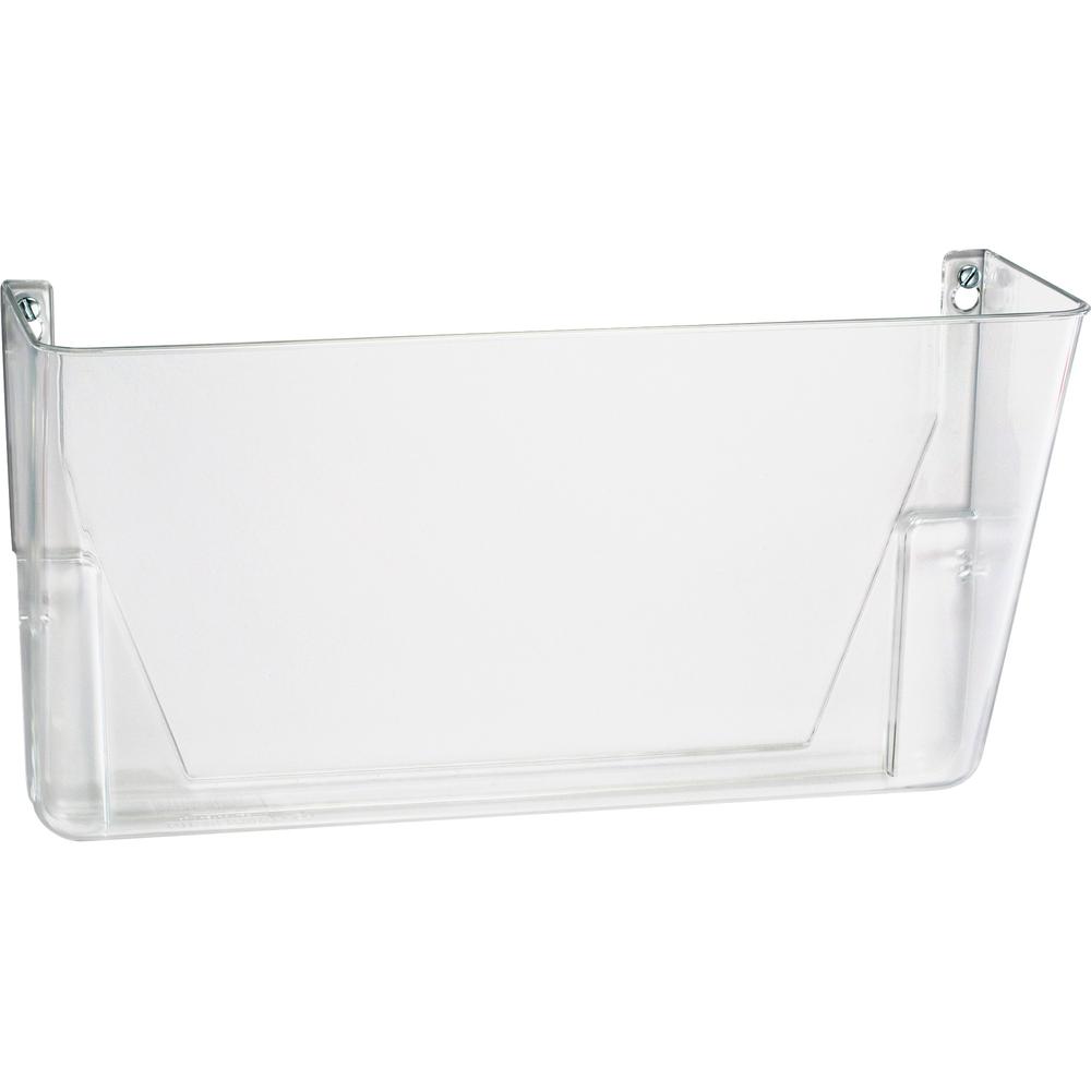 Officemate Mountable Wall File - 7" Height x 13" Width x 4.12" Depth - Clear - Plastic - 4 / Carton. Picture 7