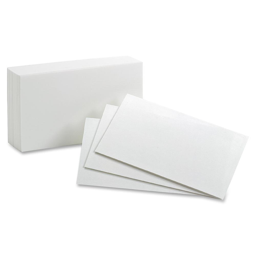 Oxford Plain Index Cards - 4" x 6" - 85 lb Basis Weight - Sustainable Forestry Initiative (SFI) - White - 100/Pack - 5 / Bundle. Picture 3