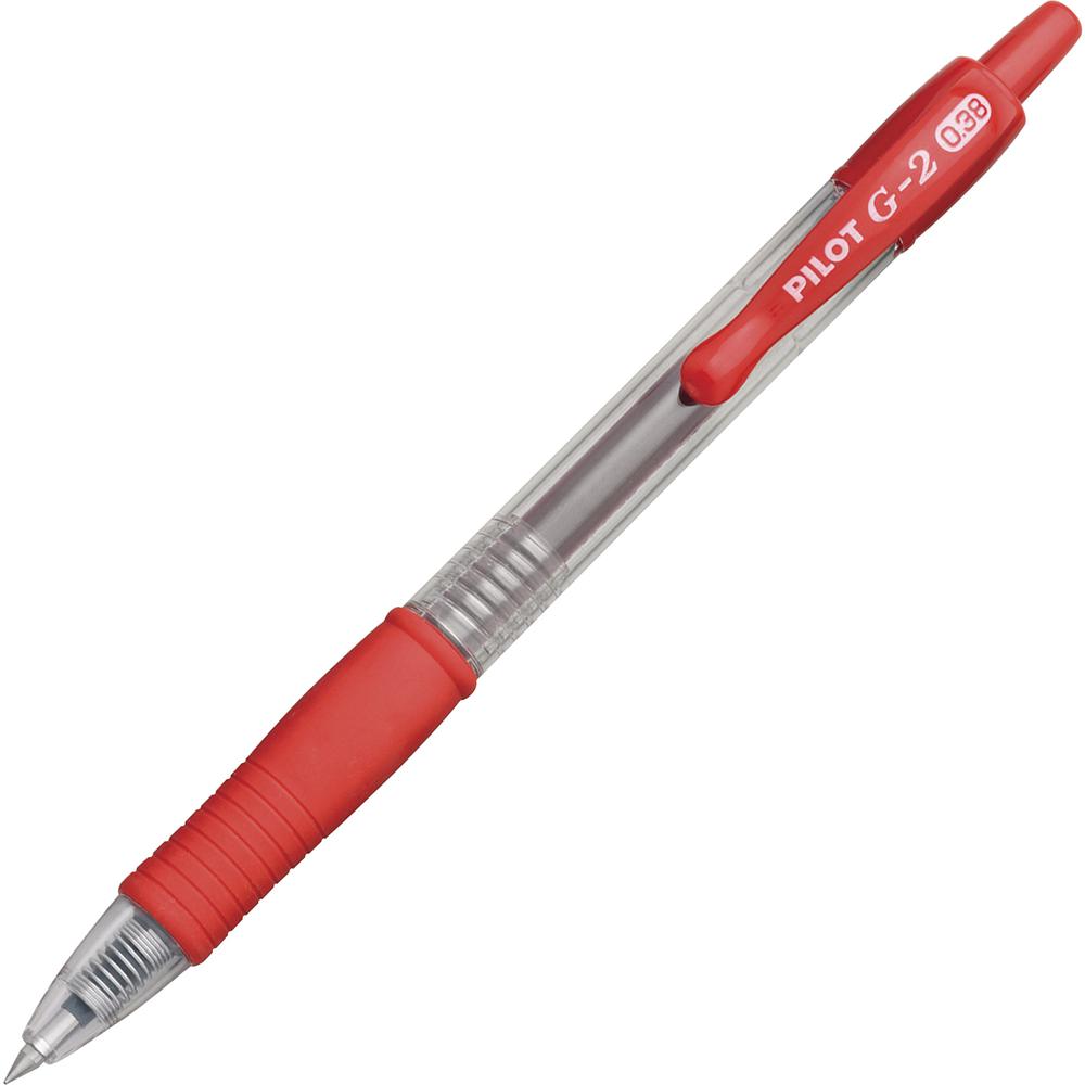 G2 Premium Gel Ink Retractable Pens - Refillable - Retractable - Red Ink - Gel-based - Clear Barrel - 1 Dozen/Box - 2 / Bundle. Picture 4