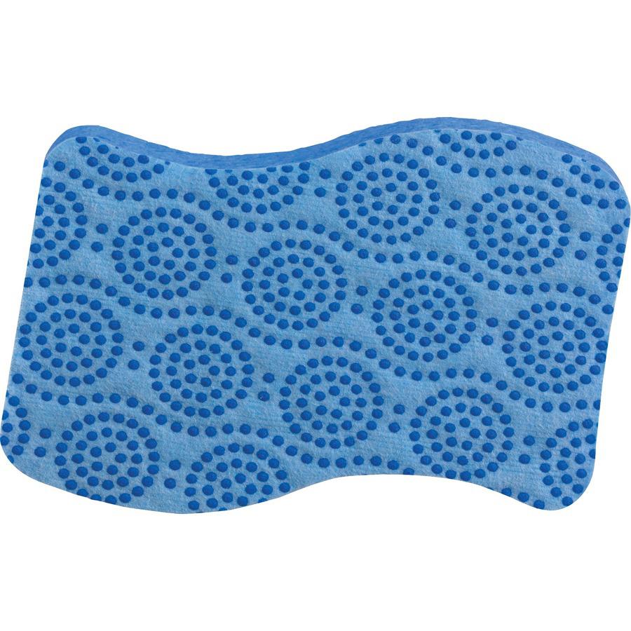 Scotch-Brite Scrub Dots Non-Scratch Sponge - 4.8" Height x 6.5" Width x 2.5" Depth - 1 Pack - Blue. Picture 3
