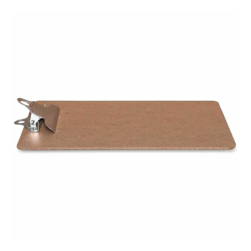 Business Source Mini Clipboard with Standard Metal Clip - Standard - 6" x 9" Sheet Size - Hardboard - Brown - 12 / Box. Picture 4