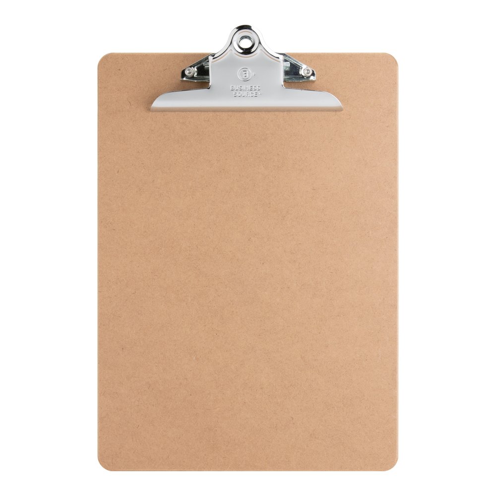 Business Source Hardboard Clipboard - Standard - 9" x 12 1/2" Sheet Size - Hardboard - Brown - 6 / Bundle. Picture 5