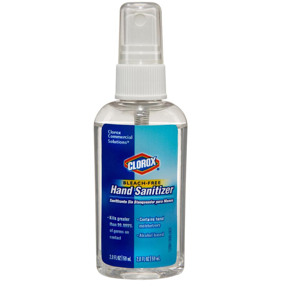 Clorox Commercial Solutions Hand Sanitizer Spray - 2 fl oz (59.1 mL) - Spray Bottle Dispenser - Kill Germs - Hand - Moisturizing - Clear - Non-sticky, Non-greasy, Bleach-free - 24 / Carton. Picture 9
