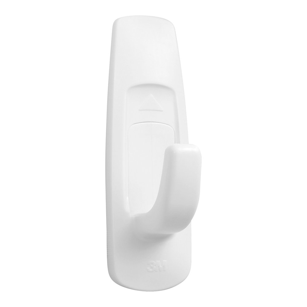Command Medium Utility Hooks with Adhesive Strips - 3 lb (1.36 kg) Capacity - for Paint, Wood, Tile - White - 2 / Bag. Picture 4