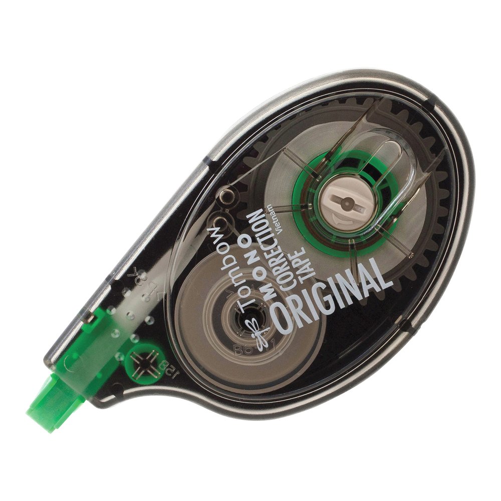 Tombow Original Mono Correction Tape - 0.16" Tape Width x 32.81 ft Tape Length - 1 Line(s) - White Tape - Ergonomic Dispenser - Non-refillable - White - 6 / Box. Picture 5