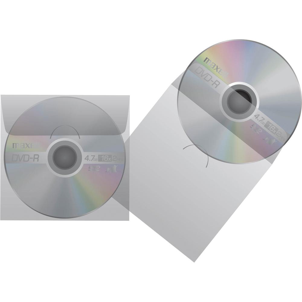 Maxell CD/DVD Keeper Sleeves - Clear (50 Pack) - Sleeve - Plastic - Clear. Picture 3