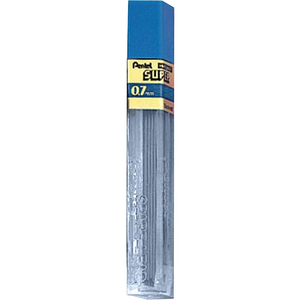 Pentel Super Hi-Polymer Leads - 0.7 mm , Medium Point - 2H - Black Lead - 12/Tube - 12 / Box. Picture 2