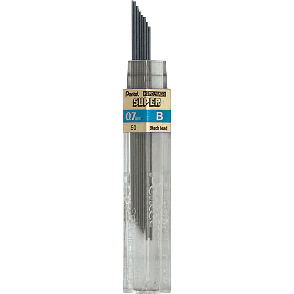 Pentel Super Hi-Polymer Leads - 0.7 mm , Medium Point - B - Black Lead - 12/Tube - 12 / Box. Picture 3