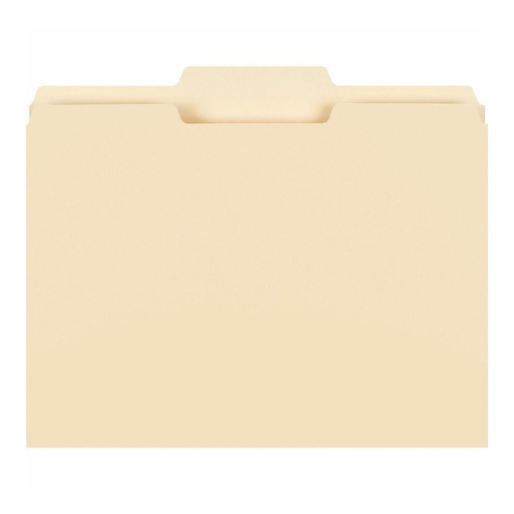 Smead 1/3 Tab Cut Letter Recycled Top Tab File Folder - 8 1/2" x 11" - 3/4" Expansion - Top Tab Location - Center Tab Position - 11 pt. - 1 Plys - Manila - Sturdy, Rounded Corner - 10% Recycled - 100/. Picture 7