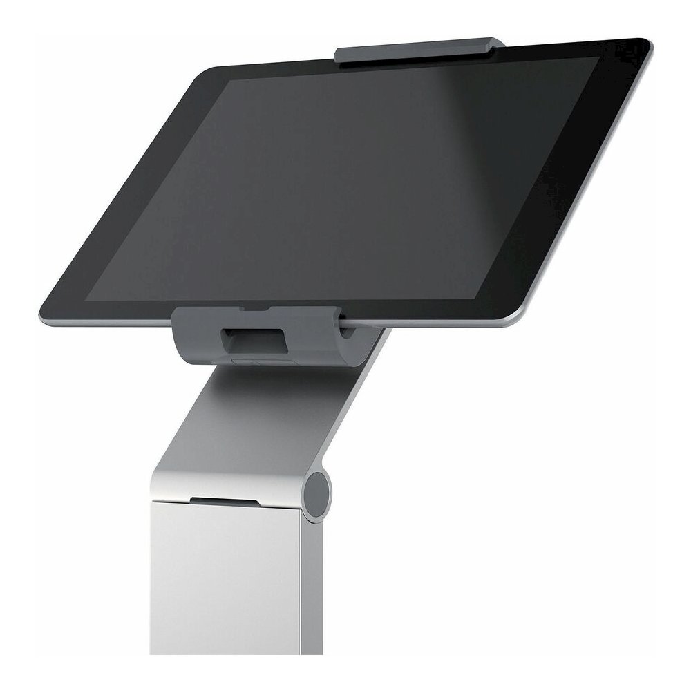 DURABLE Tablet Holder Floor - 47.8" Height x 10.6" Width x 10.6" Depth - Steel, Acrylonitrile Butadiene Styrene (ABS), Aluminum - Silver - Flexible, Floor Standing, Locking Mechanism, Adjustable Arm, . Picture 10
