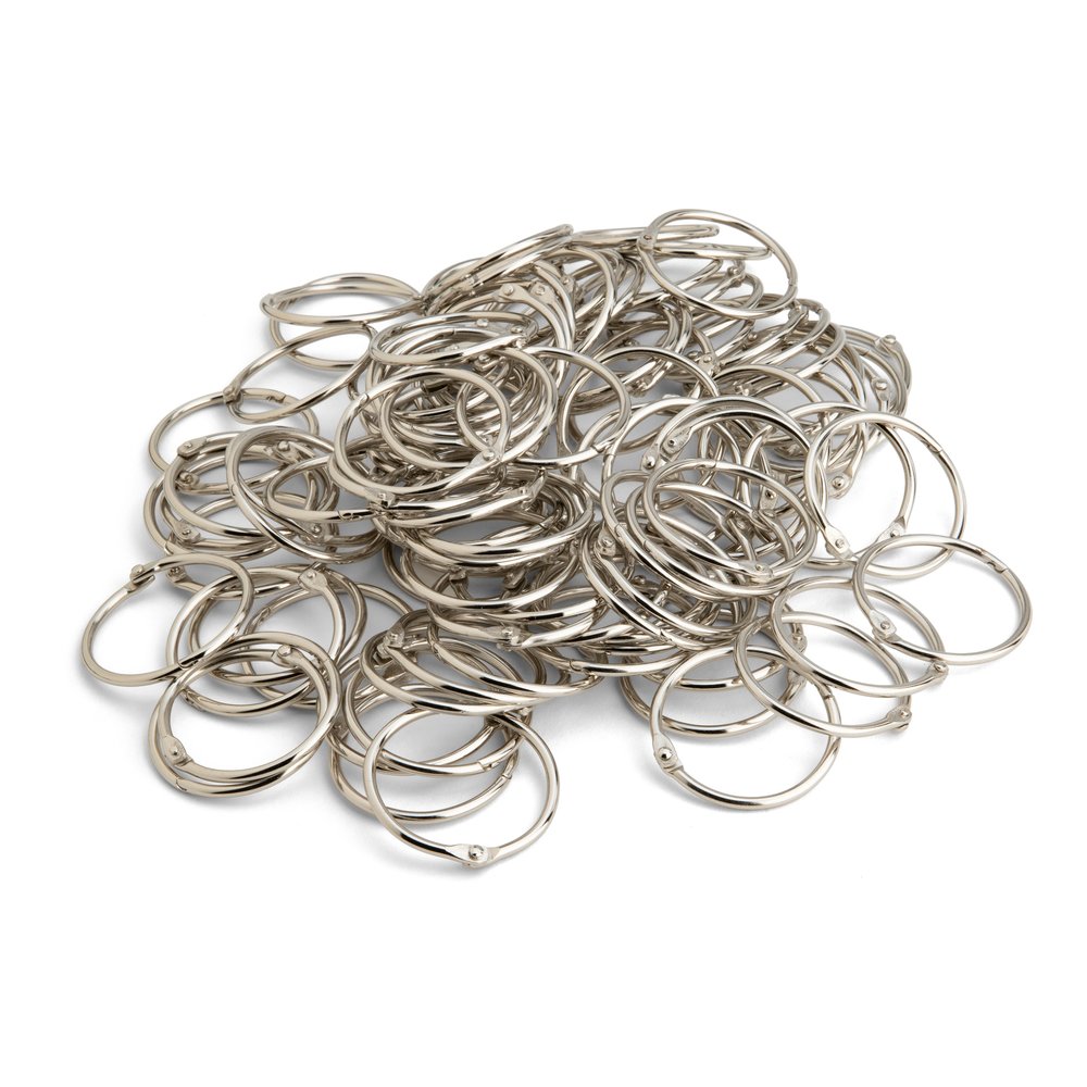Business Source Standard Book Rings - 1.5" Diameter - Silver - Nickel Plated - 100/Box - 5 / Bundle. Picture 7