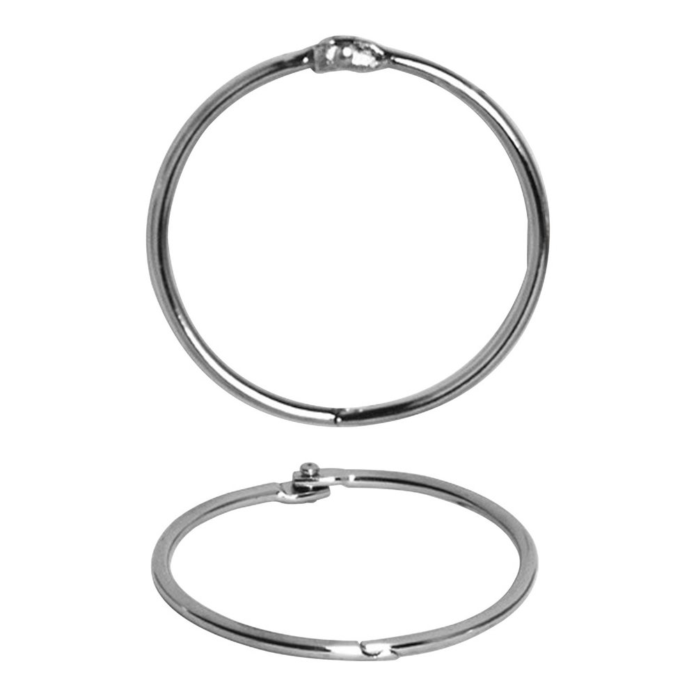 Business Source Standard Book Rings - 2" Diameter - Silver - Nickel Plated - 50/Box - 5 / Bundle. Picture 5