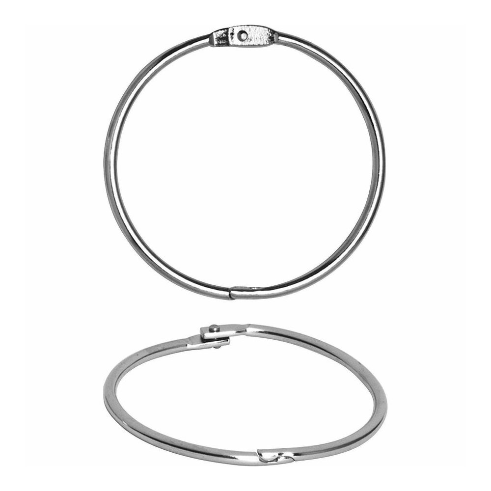 Business Source Standard Book Rings - 3" Diameter - Silver - Nickel Plated - 10/Box - 5 / Bundle. Picture 5