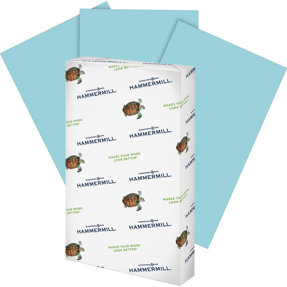 Hammermill Colors Recycled Copy Paper - Blue - Legal - 8 1/2" x 14" - 20 lb Basis Weight - 5000 / Carton - Jam-free - Blue. Picture 2
