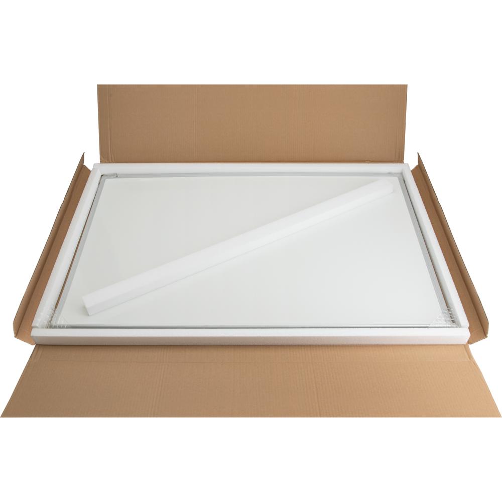 Lorell Economy Dry-erase Board - 36" (3 ft) Width x 24" (2 ft) Height - White Melamine Surface - White Aluminum Frame - Rectangle - 1 Each. Picture 3
