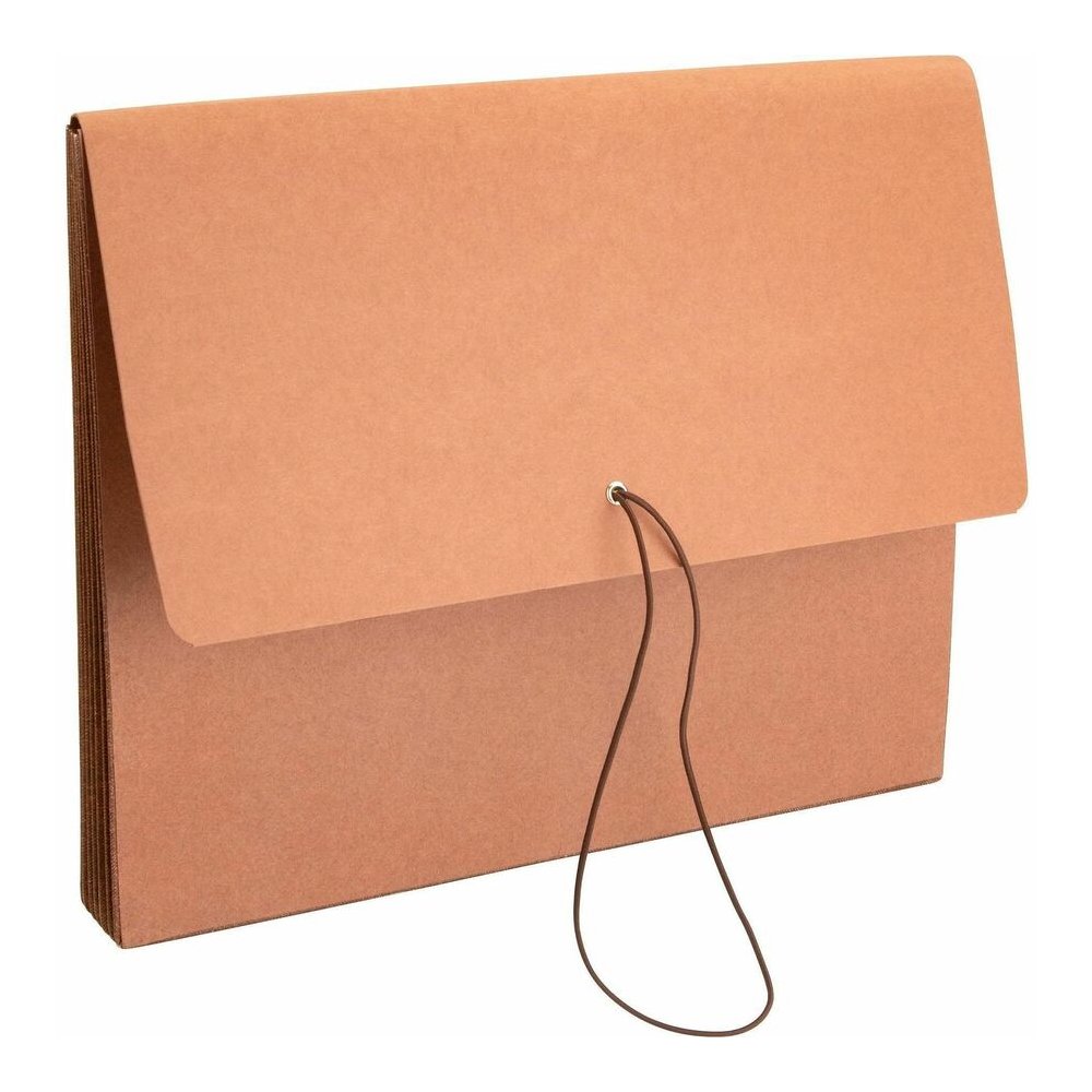 Business Source Letter Recycled File Wallet - 8 1/2" x 11" - 5 1/4" Expansion - Brown - Expandable Gusset, Tyvek Gusset, Tear Resistant, Durable, Flap and Cord Closure - 30% Recycled - 10 / Box. Picture 6