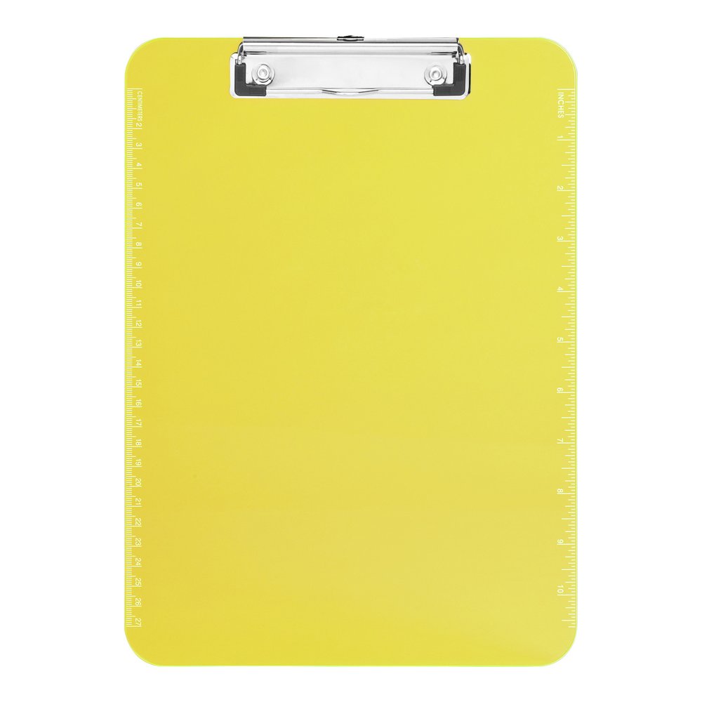 Business Source Flat Clip Clipboard - 9" x 12" Sheet Size - Plastic - Neon Green - 6 / Bundle. Picture 9