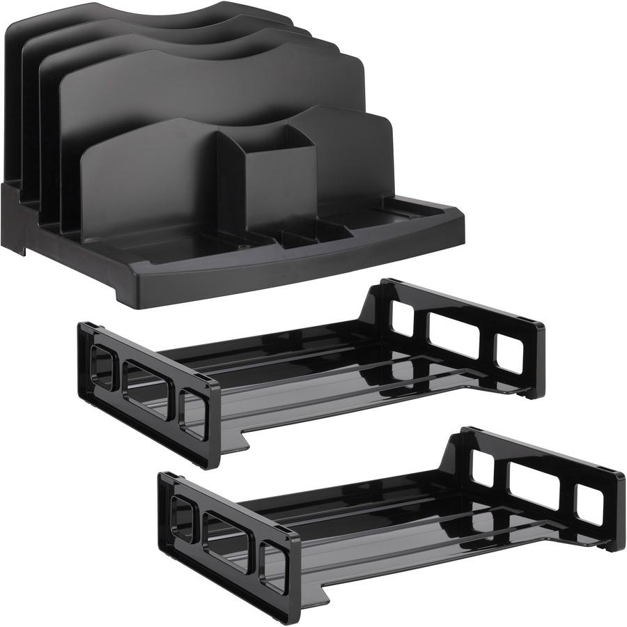 Business Source Smart Sorter Letter Tray/Organizer - 9 Compartment(s) - 14" Height x 13.12" Width x 9.88" Depth - Desktop - Black - 1 Box. Picture 12
