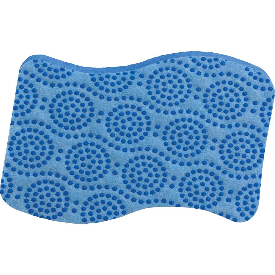 Scotch-Brite Scrub Dots Non-Scratch Sponge - 4.8" Height x 6.5" Width x 2.5" Depth - 6/Pack - 4 / Carton - Blue. Picture 3