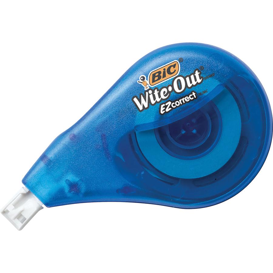 BIC Wite-Out EZ CORRECT Correction Tape - 0.20" Tape Width x 39.40 ft Tape Length - Tear Resistant, Odorless, Film-based - Translucent, White - 1 Box. Picture 2