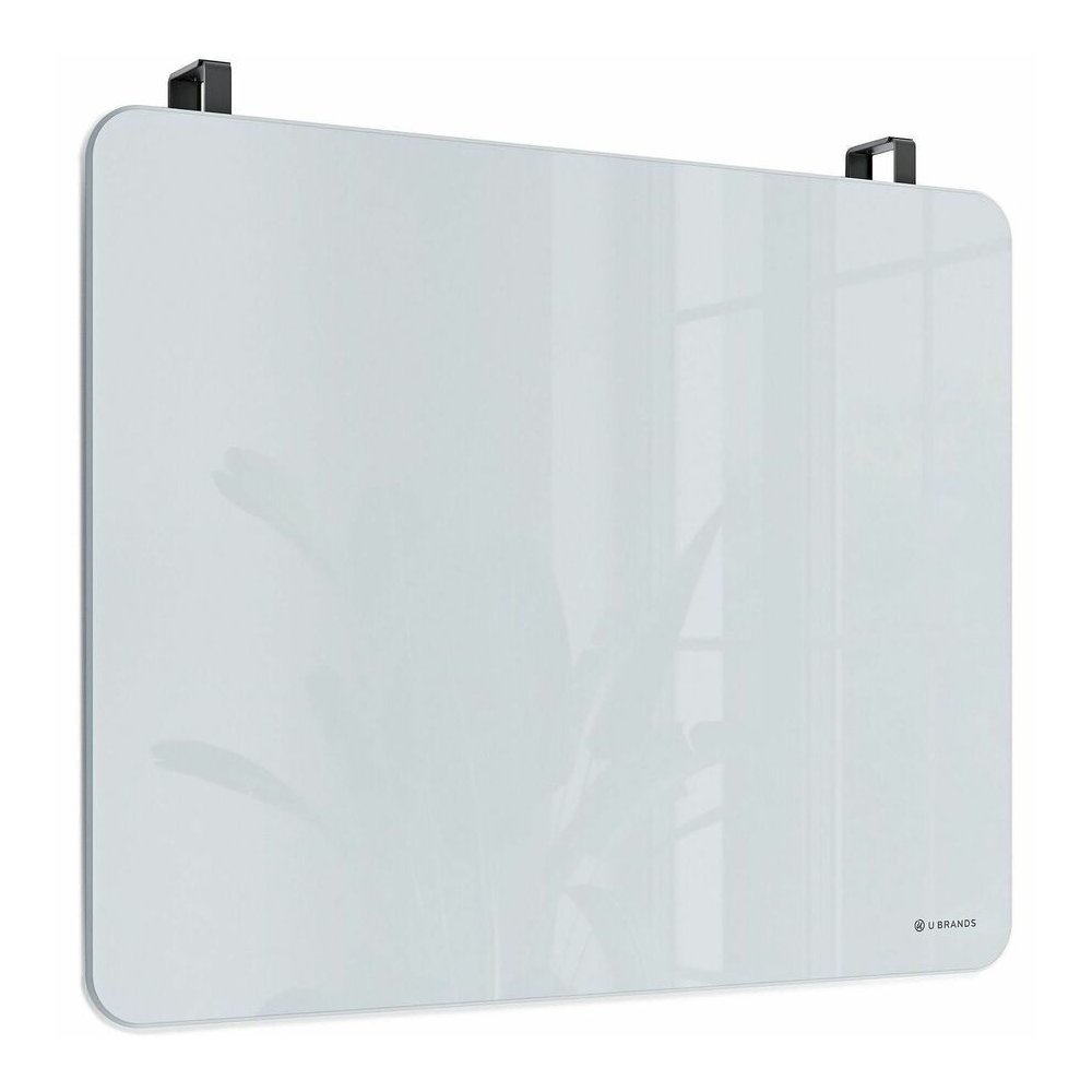 U Brands Magnetic Cubicle/Wall Glass Frameless Dry-Erase Board - 20" (1.7 ft) Width x 16" (1.3 ft) Height - Frosted White Tempered Glass Surface - Rectangle - Horizontal - Magnetic - 1 Each. Picture 7