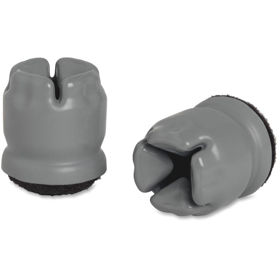 Lorell 1-3/8" Round Leg Slip-on Floor Savers - Gray - Vinyl - 100/Box. Picture 8