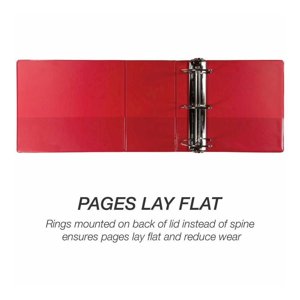 Samsill Nonstick 6" Locking D-Ring View Binder - 6" Binder Capacity - 1225 Sheet Capacity - 3 Ring - Fastener: D-Ring - Pocket: 2, Internal - Red - 2.73 lb - Recycled - Lockable, Non-stick, Concealed . Picture 7