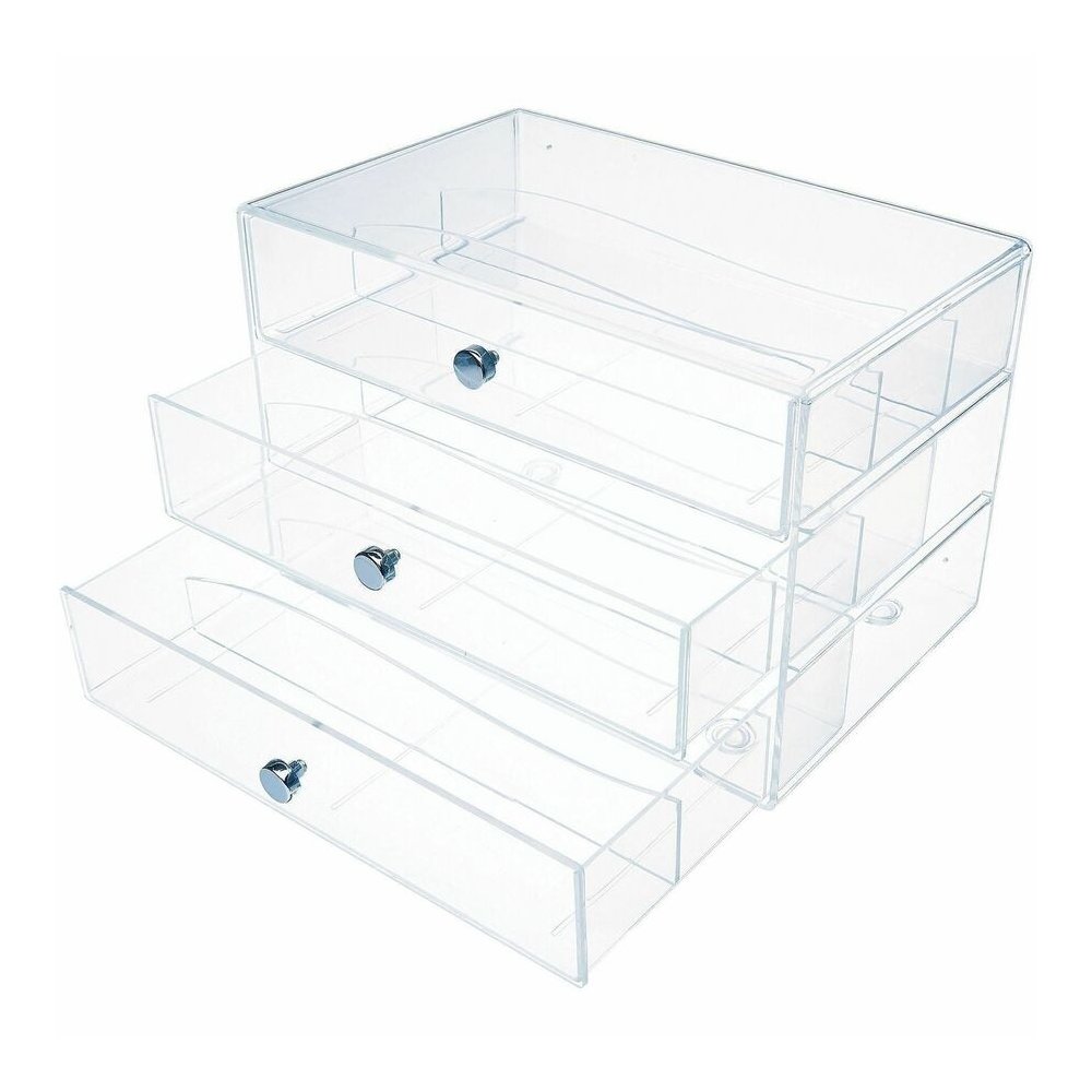 Deflecto 3-Drawer Storage Organizer - 3 Drawer(s) - 7" Height x 10" Width x 6.80" Depth - Clear - 1 Each. Picture 5