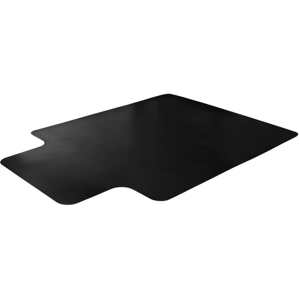 Floortex Advantagemat Black&reg; Vinyl Lipped Chair Mat for Carpets - 45" x 53" - Carpeted Floor - 53" Length x 45" Width x 0.090" Depth x 0.090" Thickness - Lip Size 25" Length x 12" Width - Lipped -. Picture 4