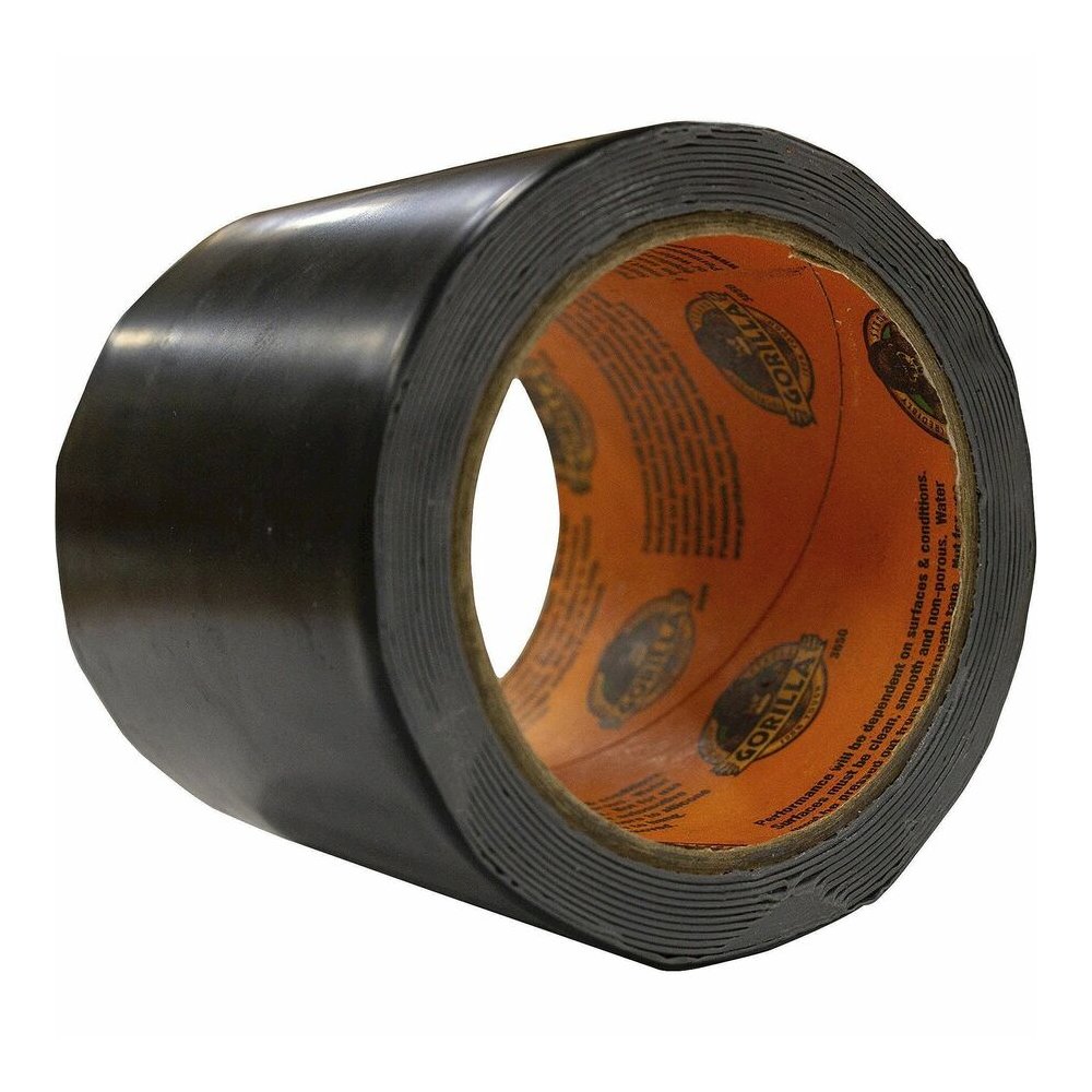 Gorilla Waterproof Patch & Seal Tape - 10 ft Length x 4" Width - Black - UV Resistant - For Indoor, Outdoor, Smooth Surface, Nonporous Surface, Roofing, Window Frame, Gutter, Drainage Pipe, Caravan - . Picture 3