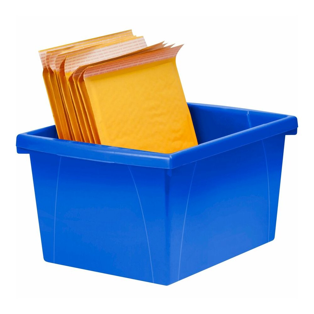 Storex 4-gallon Storage Bin - 7.87" Height x 11.25" Width x 13.63" Length - Handle, Impact Resistant, Sturdy, Drop Resistant - Assorted Bright - Plastic - 1 Each. Picture 9