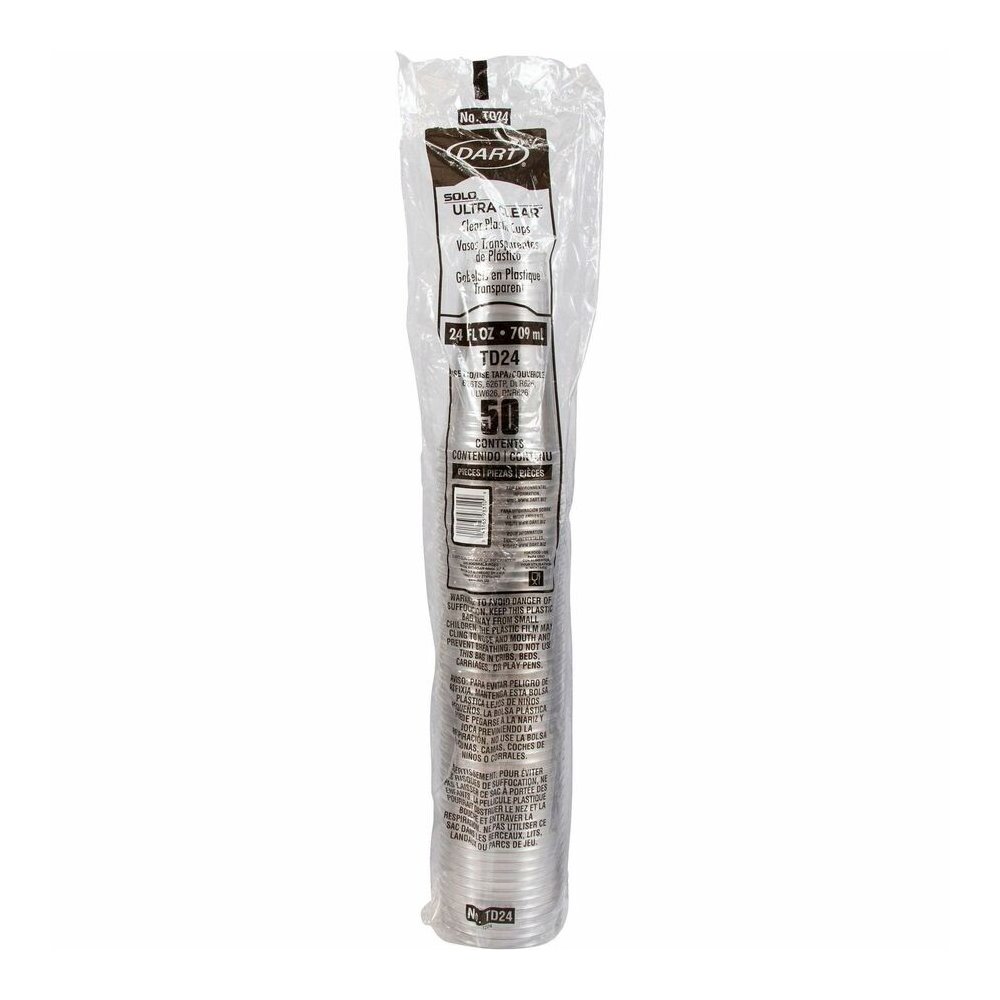 Solo Ultra Clear 24 oz Cold Cups - 24 fl oz - Clear - Cold Drink, Beverage - 50/Bag - 12 / Carton. Picture 9