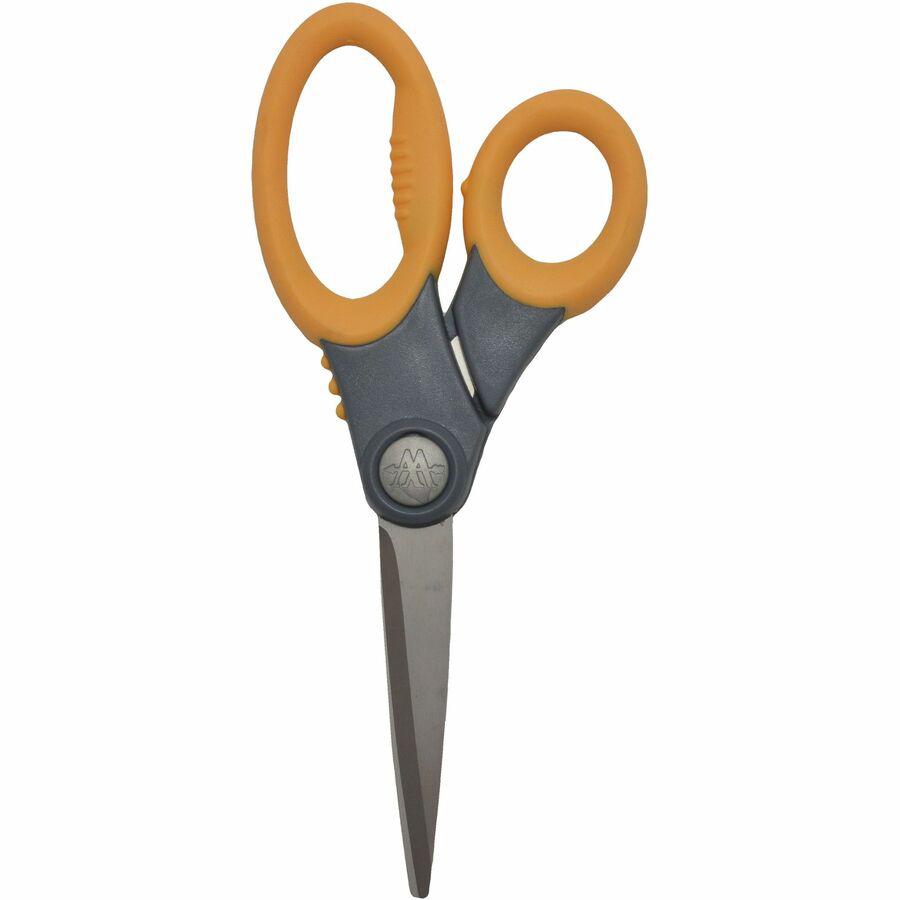 Westcott 8" Titanium Bonded Antimicrobial Scissors - Left/Right - Titanium - Straight Tip - Gray/Yellow - 1 Each. Picture 9