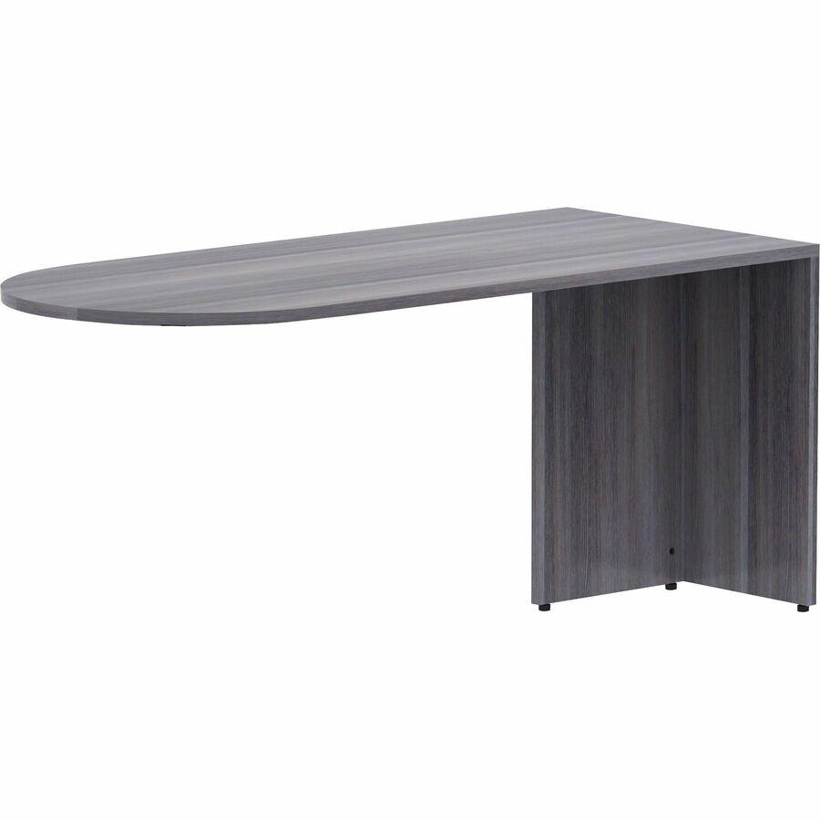 Lorell Essentials Series Peninsula Desk Box 1 of 2 - 29.5" Height x 66" Width x 30" Depth Desk, 1" Thickness Top - Finish: Weathered Charcoal Laminate - 1 Each. Picture 12