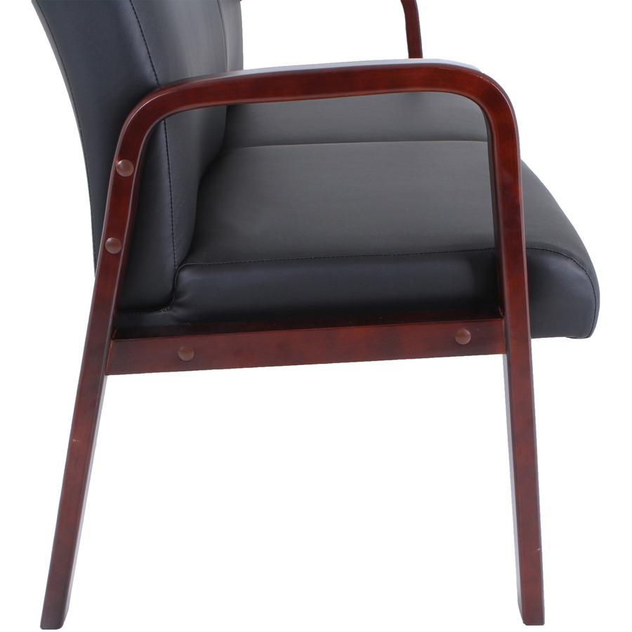 Lorell Upholstered Loveseat - Wood Frame - Black Mahogany - Bonded Leather - Armrest - 1 Each. Picture 12