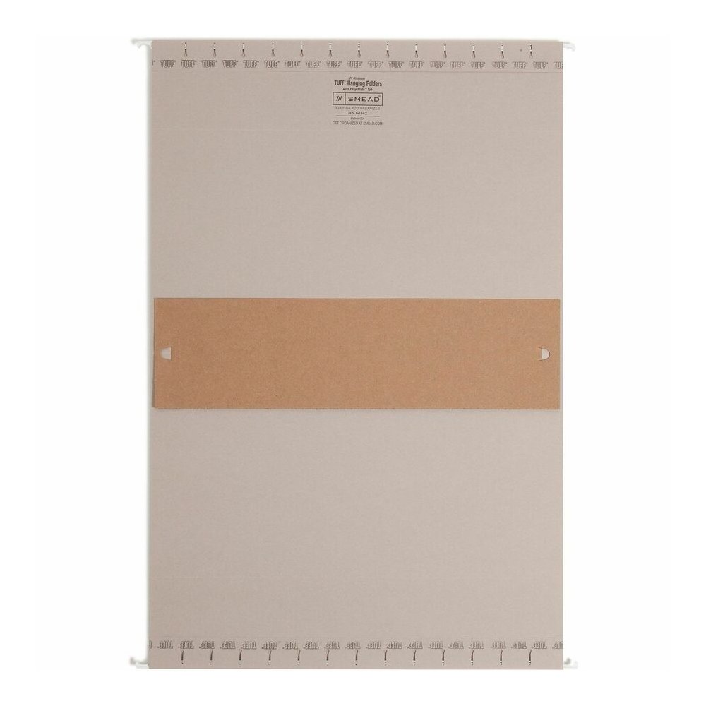 Smead TUFF 1/3 Tab Cut Legal Recycled Hanging Folder - 8 1/2" x 14" - 4" Expansion - Top Tab Location - Assorted Tab Position - Steel Gray - Bend Resistant, Heavy Duty, Tear Resistant, Reinforced Rod . Picture 6