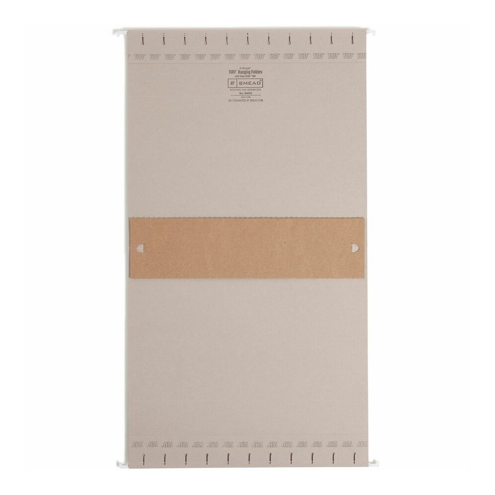 Smead TUFF 1/3 Tab Cut Letter Recycled Hanging Folder - 8 1/2" x 11" - 3" Expansion - Top Tab Location - Assorted Tab Position - Steel Gray - Bend Resistant, Heavy Duty, Tear Resistant, Reinforced Rod. Picture 8