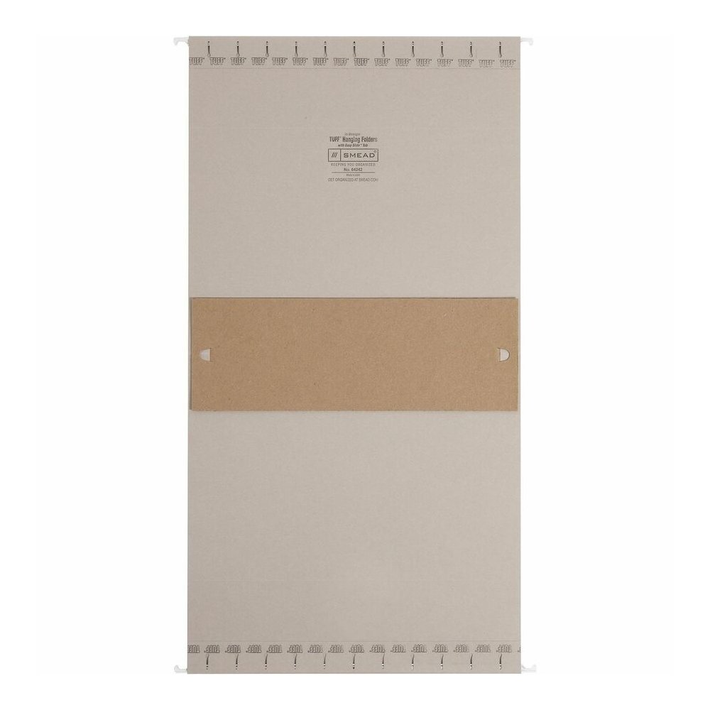 Smead TUFF 1/3 Tab Cut Letter Recycled Hanging Folder - 8 1/2" x 11" - 4" Expansion - Top Tab Location - Assorted Tab Position - Steel Gray - Bend Resistant, Heavy Duty, Tear Resistant, Reinforced Rod. Picture 8