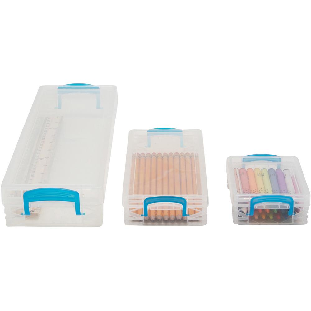 Super Stacker School Kit - Snap-tight Closure - Heavy Duty - Stackable - Plastic - Transparent - For Pen/Pencil, Marker, Crayon, Ruler, Office, School, Home, Paper Clip, Rubber Band, Craft Supplies, S. Picture 4