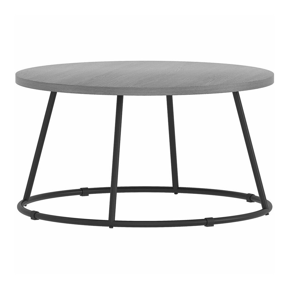 Lorell Accession Coffee Table - Round Top - Powder Coated Four Leg Base - 4 Legs - 200 lb Capacity - 1" Table Top Thickness x 31.50" Table Top Diameter - 16.75" Height - Assembly Required - Weathered . Picture 7