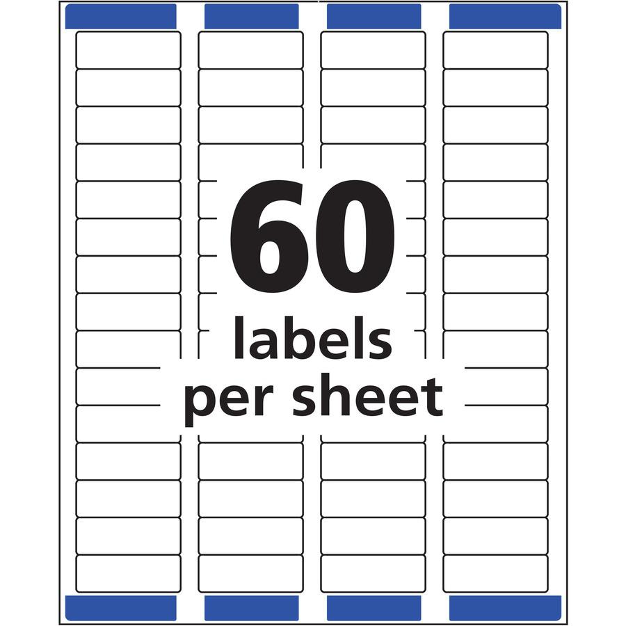 Avery&reg; Easy Peel Address Labels, 2/3" x 1-3/4" , 600 Labels (18294) - x 21/32" Width x 1 3/4" Length - Permanent Adhesive - Rectangle - Inkjet, Laser - Matte - White - Paper - 60 / Sheet - 10 Tota. Picture 4