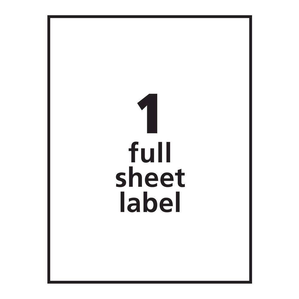 Avery&reg; Removable I.D. Laser/Inkjet Labels - 8 1/2" Widthss x 11" Length - Removable Adhesive - Rectangle - Laser, Inkjet - Matte - White - Paper - 1 / Sheet - 50 Total Sheets - 50 Total Label(s) -. Picture 4