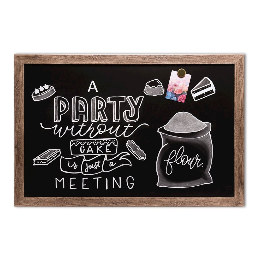 U Brands Magnetic Chalkboard - 36" (3 ft) Width x 24" (2 ft) Height - Decor Rustic Frame - Horizontal/Vertical - 1 Each. Picture 4