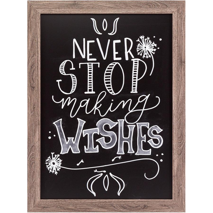 U Brands Magnetic Chalkboard - 18" (1.5 ft) Width x 24" (2 ft) Height - Decor Rustic Frame - Horizontal/Vertical - 1 Each. Picture 4