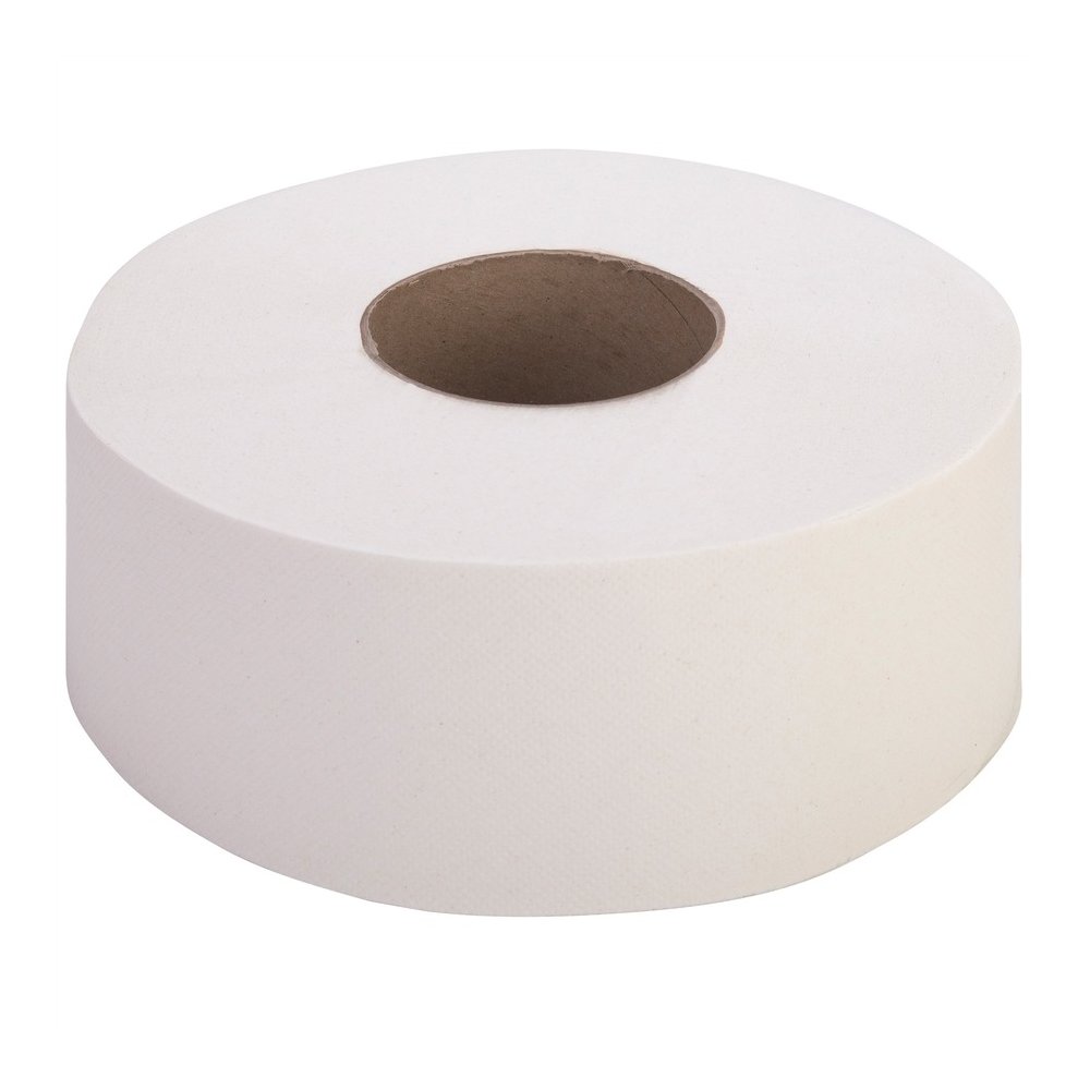 Genuine Joe Jumbo Jr Dispenser Bath Tissue Roll - 2 Ply - 3.30" Width x 1000 ft Length - 8.88" Roll Diameter - White - Fiber - 12 / Carton. Picture 9