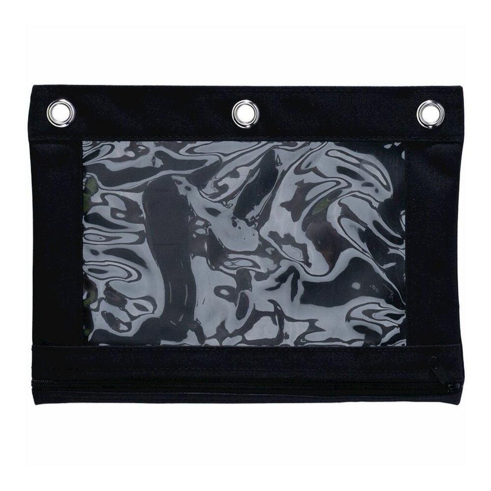 Business Source Binder Pencil Pouch - 10" Height x 7.4" Width - Black - 6 / Pack. Picture 7