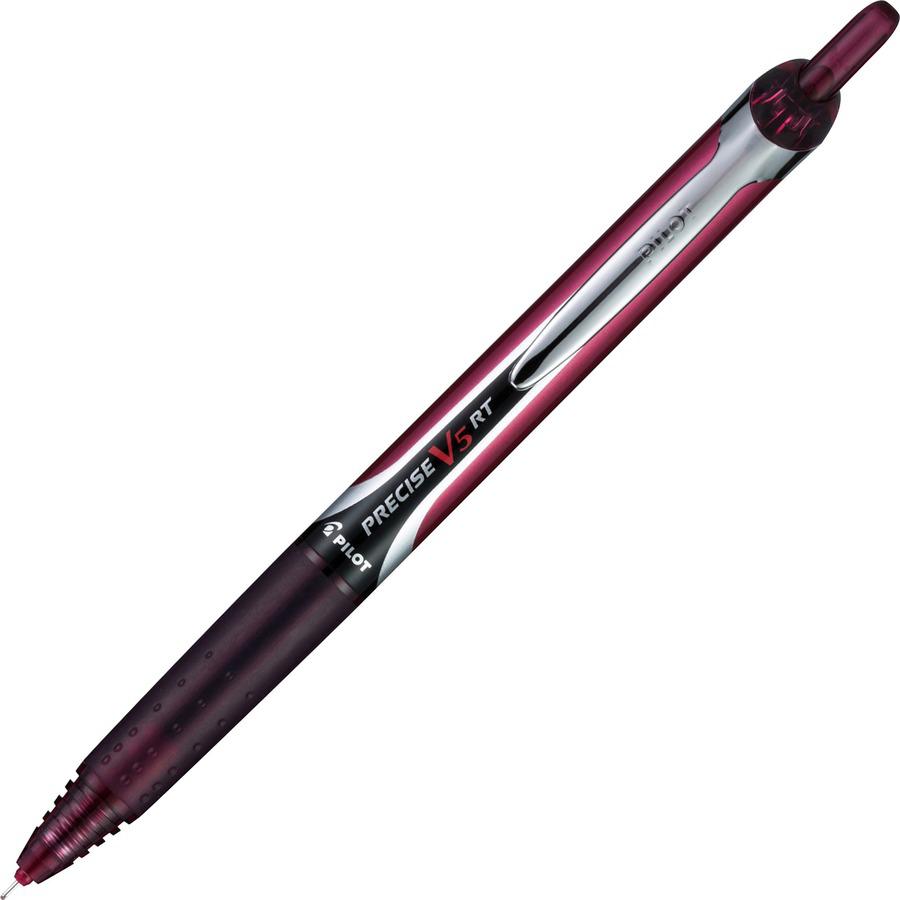 Pilot Premium Rolling Ball Pens - Refillable - Retractable - Burgundy Ink - Liquid - Rubber Barrel - 1 Dozen. Picture 2